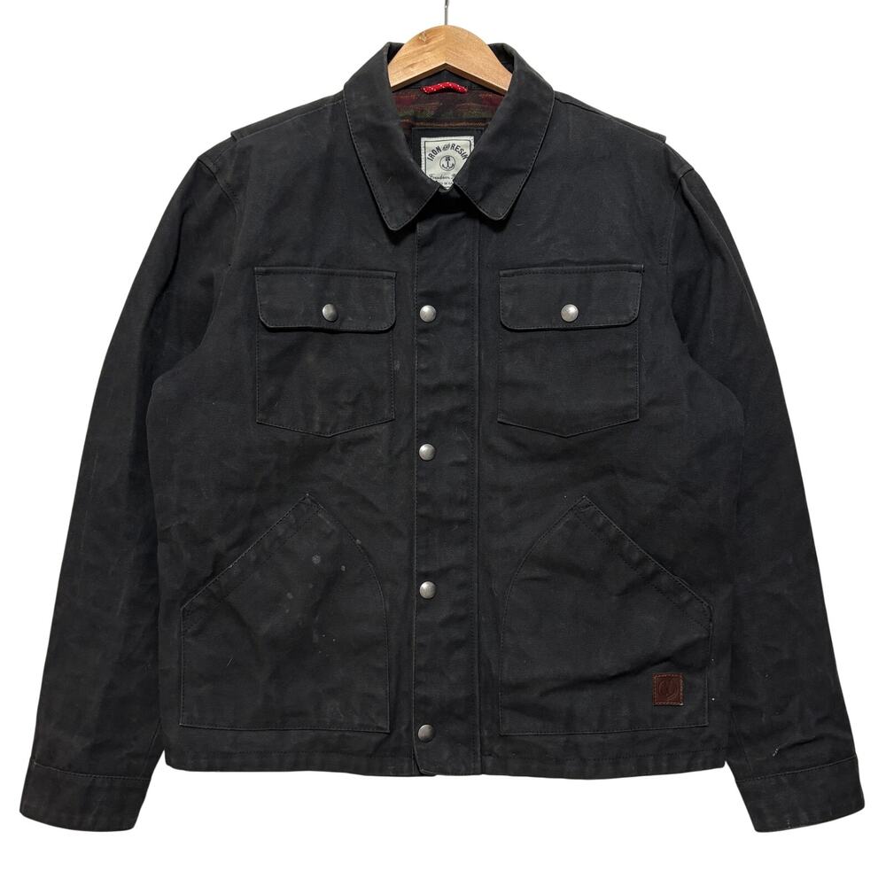 Iron & Resin Waxed Cruiser Canvas Jacket Men’s XL Black